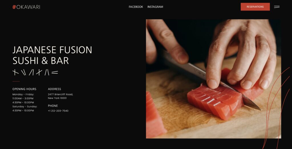 Japanese Restaurant & Bar Website template