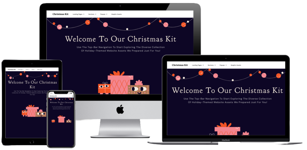 christmas website mockup