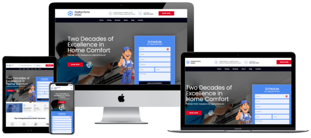 HVAC Website Mockup Example