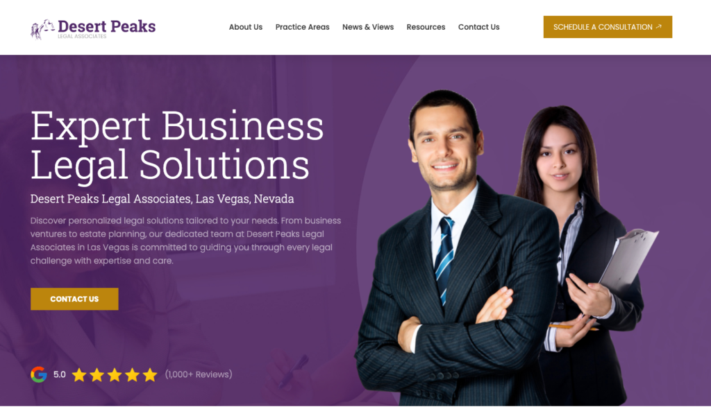 Desert Peaks Lawyer Website Template