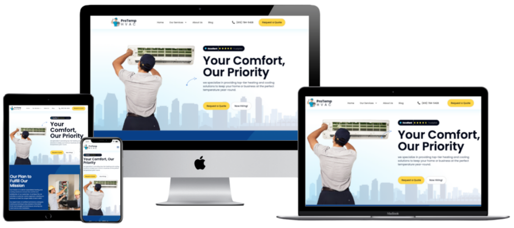 ProTemp HVAC Website Layout