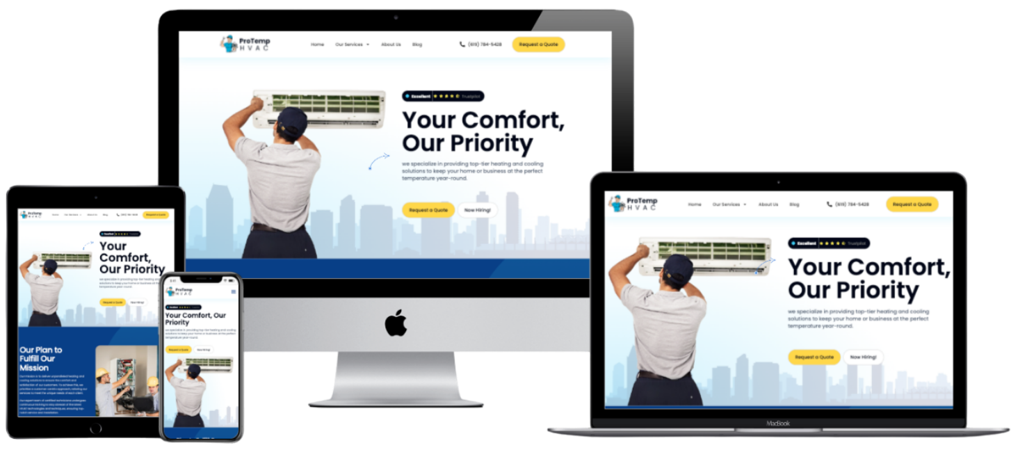 ProTemp HVAC Website Layout